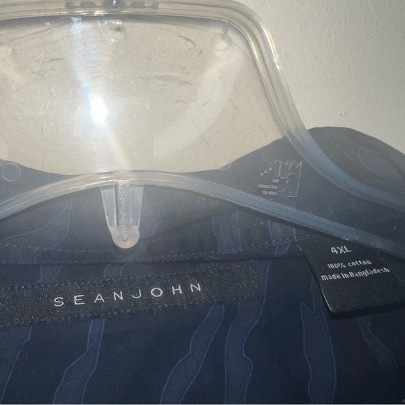 Sean John Blue Zebra Patterned Snap Front Shirt Size 4X - Picture 2 of 6